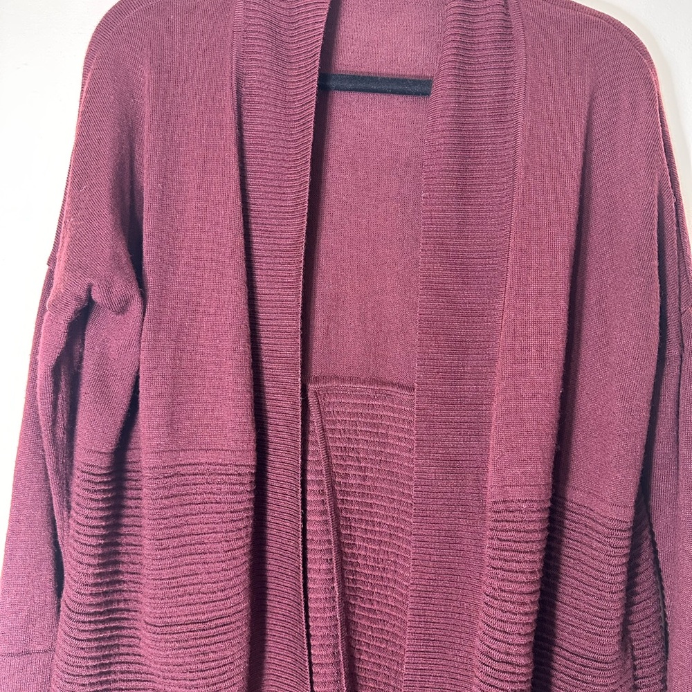 Lululemon sit in lotus wrap II cardigan merino wool open front sweater size 12 - Picture 11 of 15
